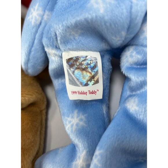 VTG Beanie Babies Lot 3 Christmas Theme Bears 1997 1999 Teddy Holiday Snowball - Picture 9 of 11